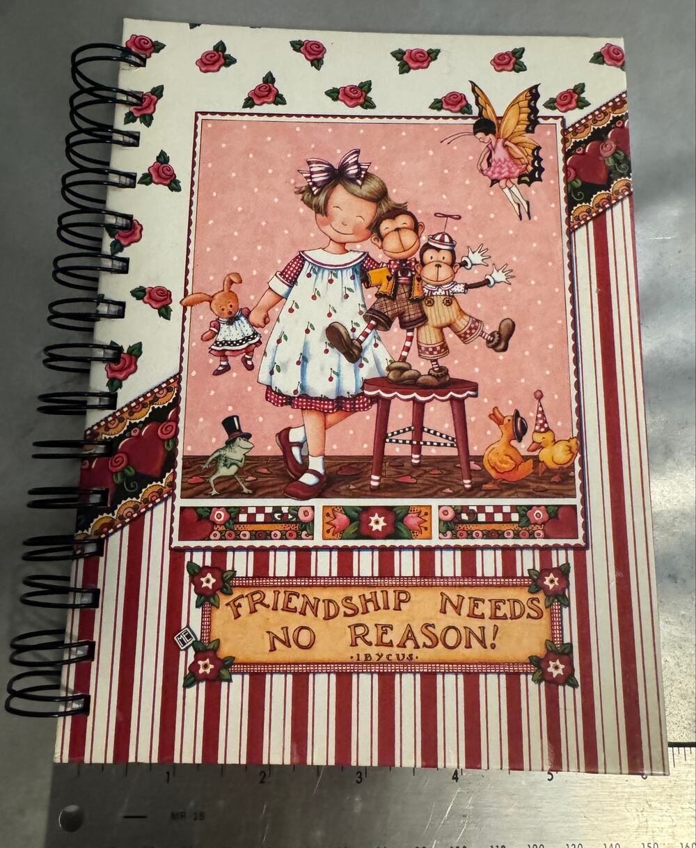 2004 Mary Engelbreit Friendship Needs No Reason Spiral Journal Notebook 8"x6"